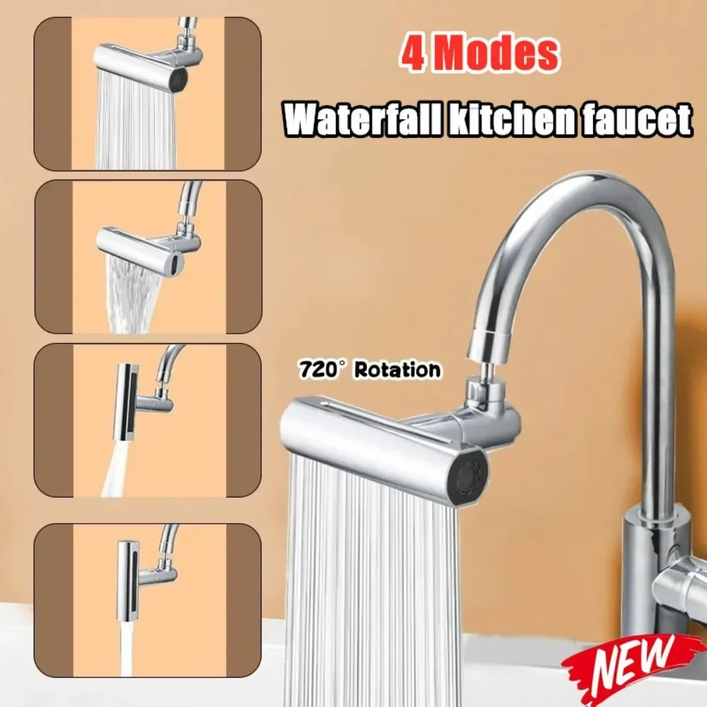 Waterfall Stream 4 Modes Kitchen Faucet Sprayer Head Diffuser Water Saving Nozzle Mixers Basin Faucet Connector Tap Accessories