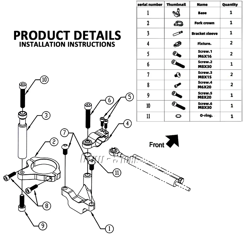 CNC Steering Damper Stabilizer Bracket Kit de montagem, Acessórios para motocicletas, Yamaha YZF R7 2021 2022 2023, Novo