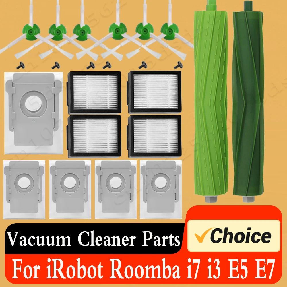 Pièces de rechange pour aspirateur robot Roomba I7, I8, E5, E6, I3, J7, I6, sac à poussière, brosse latérale principale, filtre Hepa