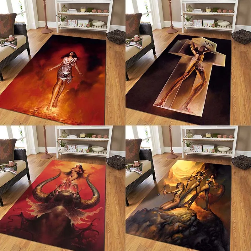 Hand Painted Sexy Floor Mats Door Front Decoration Home Living Room Floor Mats