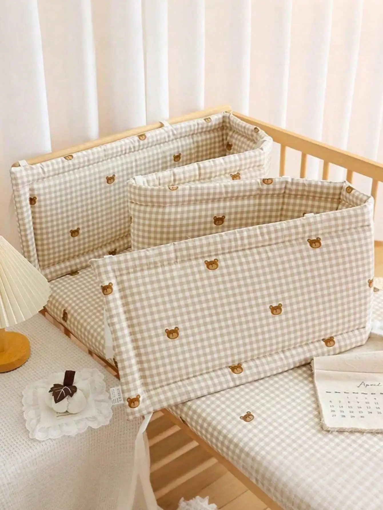 1-teiliger Krippen-Stoßfänger für Neugeborene, Kissen-Schutz, Babybett-Stoßfänger für Neugeborene, weicher, dicker Stoßfänger aus Baumwolle