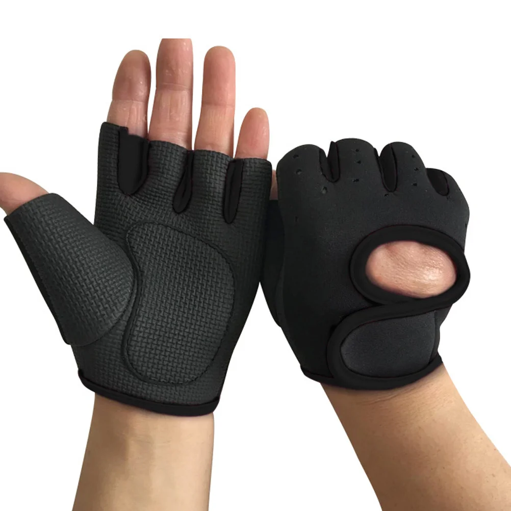 

Cycling Gloves Half Finger Black Adjustable Size Weight Lifting Gym Sports Fitness Antiskid Breathable Outdoor Cycling Gloves