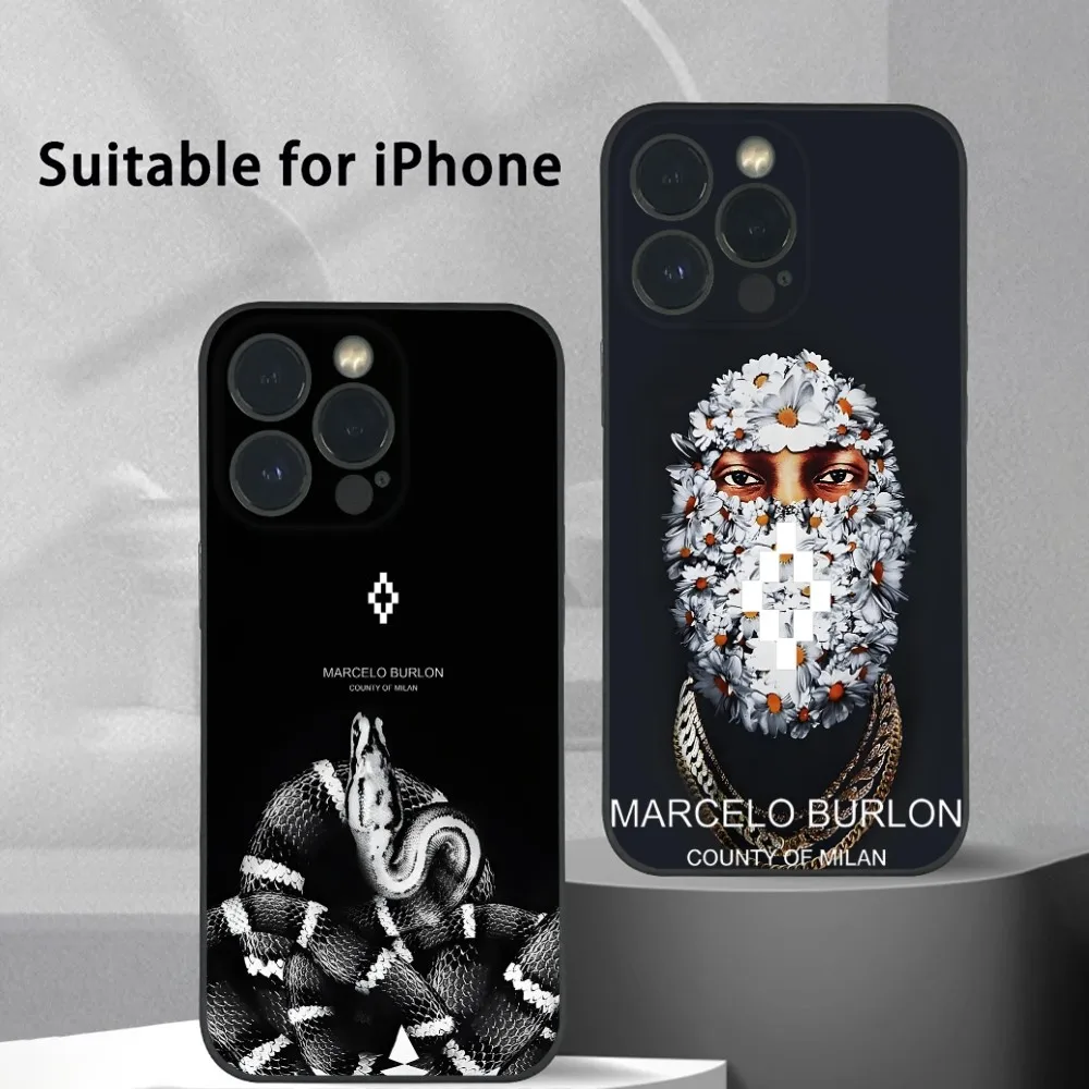 Fashion Burlons Design-M-MarceloeS Phone Case For iPhone 16 15 14 13 Pro Max Plus Mini Frosted Soft Shell Funda