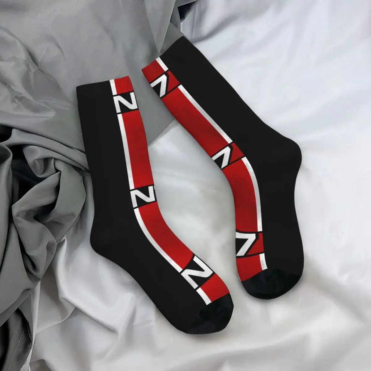 Mass Effect N7 calcetines largos para hombre y mujer, medias absorbentes de sudor, Harajuku, accesorios para todas las estaciones, regalos