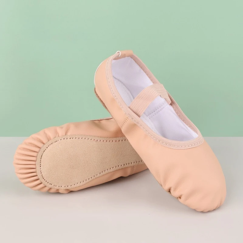 TOVEKIN  PU Leather Ballet Slippers for Women, Professional Dancers for Girls, Children's and Children's Dance Shoes