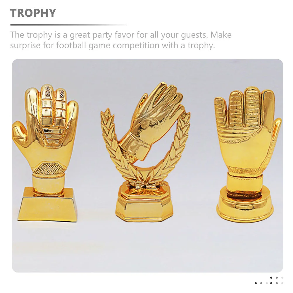 Football Glove Trophy Soccer Delicate Decor Microphone Corporate Event Wear Resistant Abs