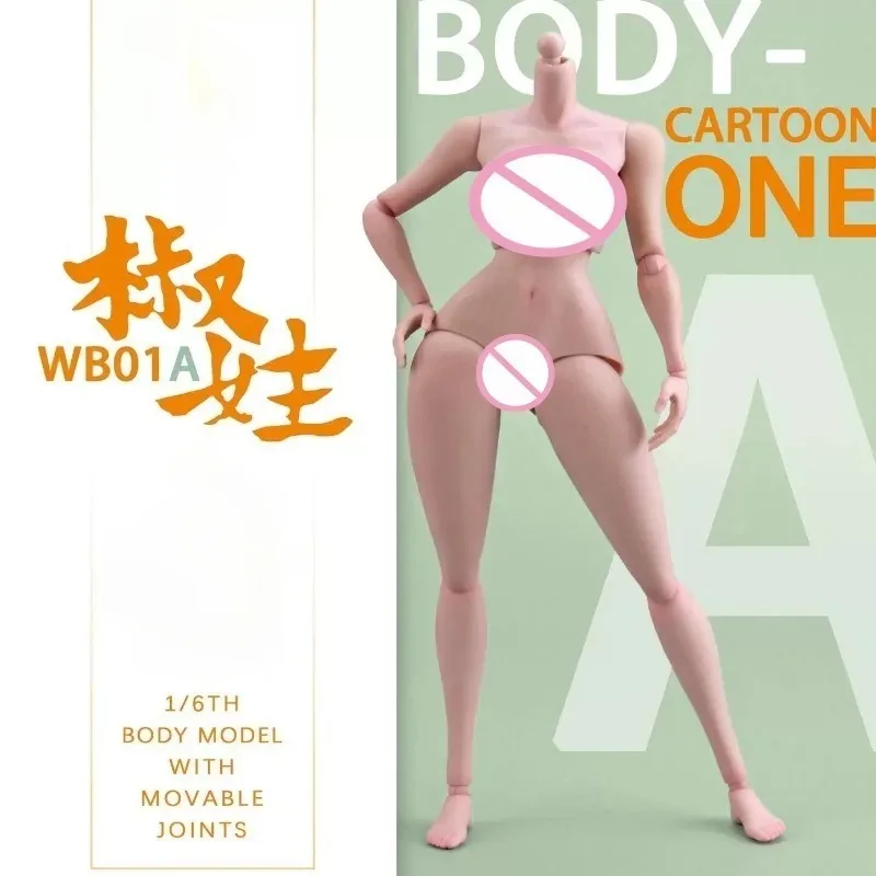 PEPPER DOLL WB01A in Stock 1/6 Scale Female Anime Cartoon Girl Super Flexible Joint Soldier Body 12'' Action Figure Body Doll