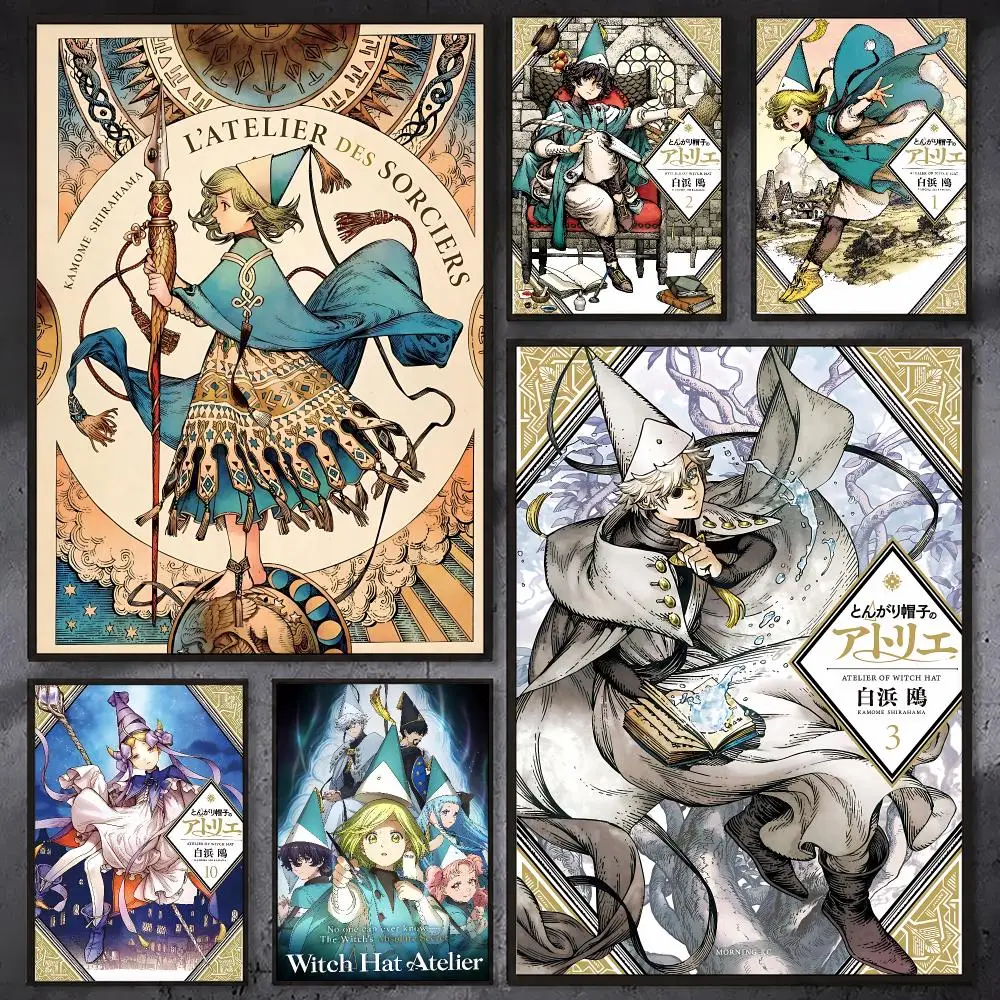 W-Witch Hat Atelier Anime Poster Waterproof Sticky Wall Art Print For Bedroom Living Room Hallway Bar
