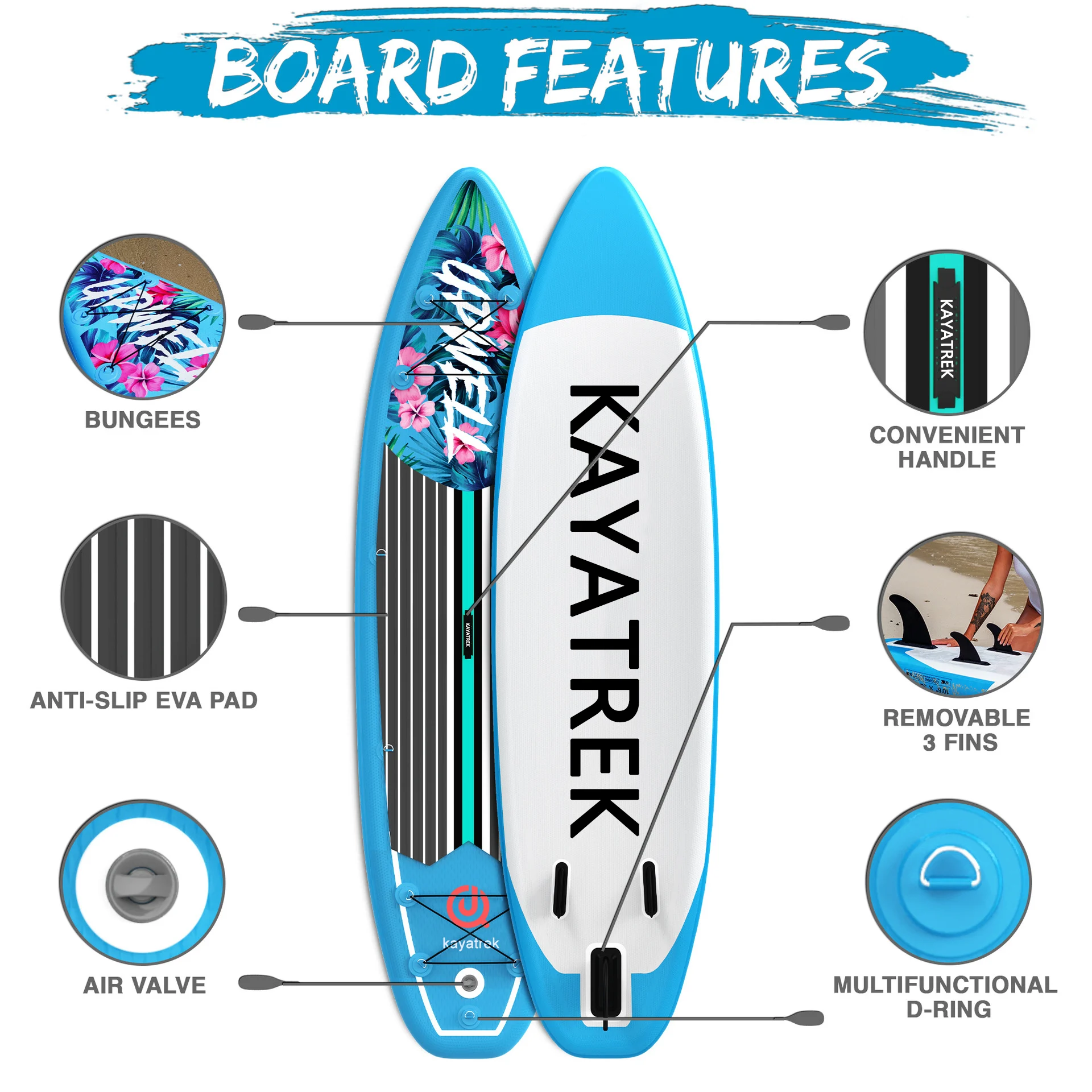 

Versatile All-in-One Inflatable SUP - Wide Design for Surfing, Fishing & Yoga