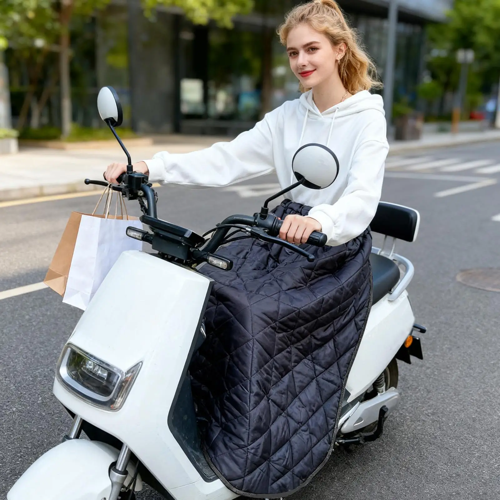 غطاء ساق مقاوم للماء مقاوم للرياح للدراجات النارية الكهربائية، بطانية حماية من الطقس البارد للبالغين الذين ينقلون معدات ركوب الخيل