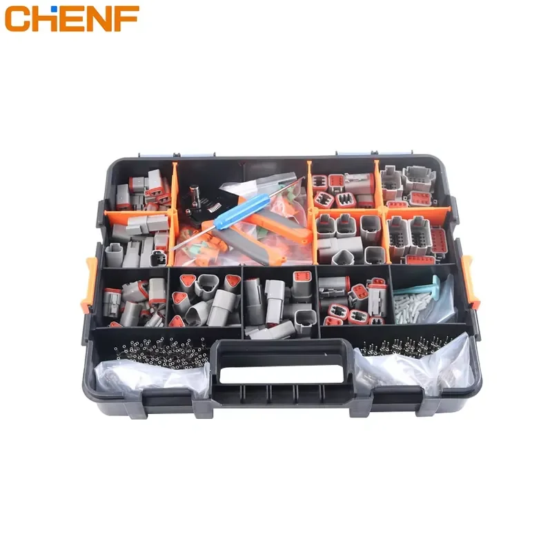 Factory Deutsch Connector Kits with Crimping Tool 519PCS DT Series Connectors DT04 DT06 2PIN 3P 4PIN 6S 8P 12Pin
