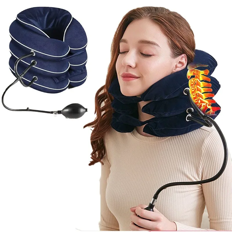 NEW Inflatable Cervical Neck Traction Device, Home Use Neck Stretcher for Chronic Neck Pain Relief, Spine Alignment & Shoulder