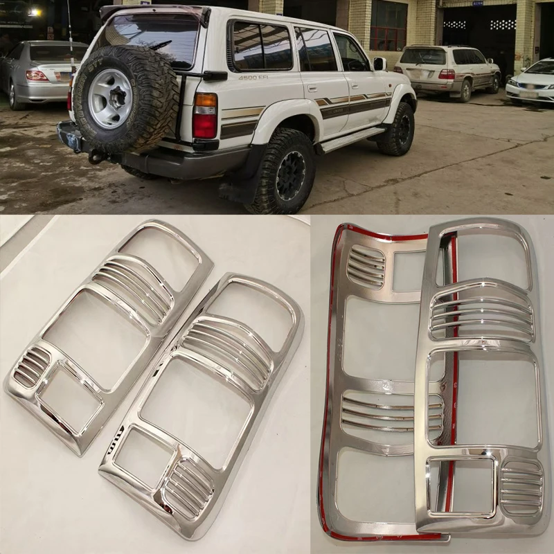 

ABS Chrome Tail Light Cover Rear Lamp Trims For Toyota Land Cruiser Prado Lc80 Fj80 1990 1991 1992 1993 1994 1995 1996 1997 1998