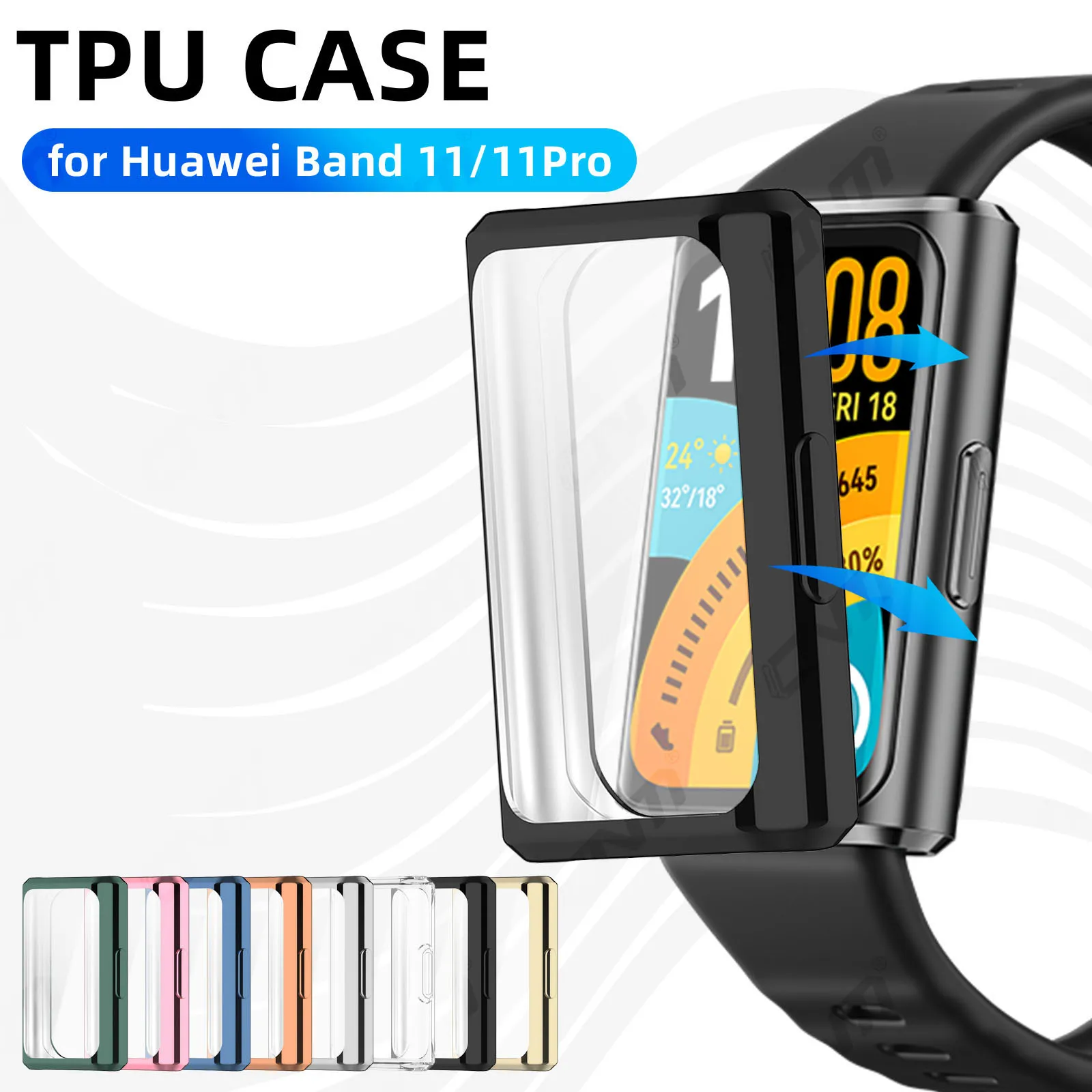 

Screen Protector Case for Huawei Band 11/11 Pro Full Coverage Bumper Soft TPU Protective Case Cover Smartwatch Accessories