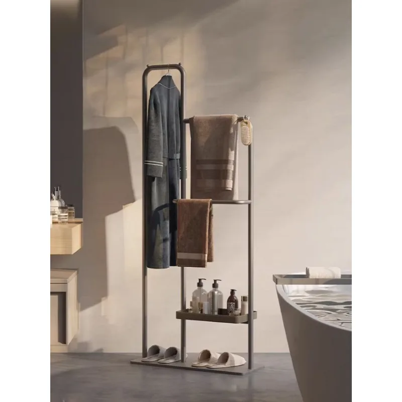 Italian light luxury bathroom toilet rack, waterproof storage rack, toilet floor-to-ceiling multi-functional shelf, storage rack