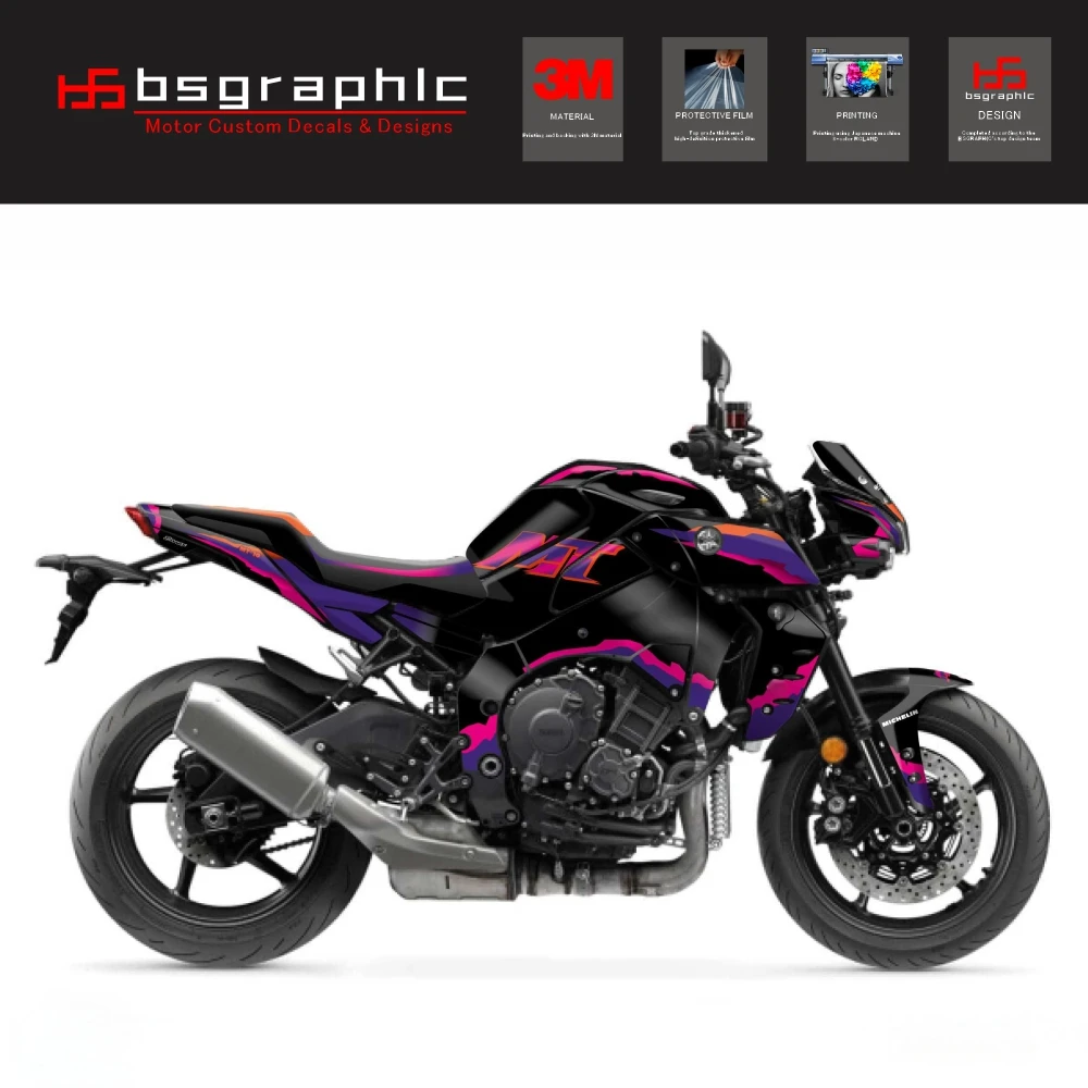 

For Yamaha Mt-10 MT10 2022 23 24 25 26 Motorcycle Body Fairing Protective Sticker Decal Street Bike Fifty Graphic Kit Black