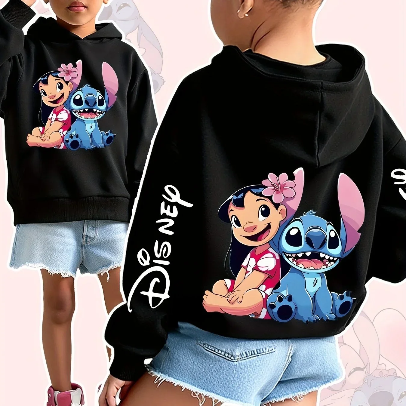 

Girls Boys Hoodies Casual Cartoon Fun Printed Children's Tops Disney Star Baby Cute Outdoor Sweatshirts 2025 Autumn