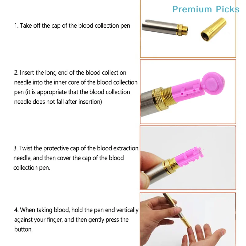 portable50Pcs Lancets For Diabetes Blood Glucose Testing 30G Count Diabetic Lancets For Less Pain Universal Sterile Needles