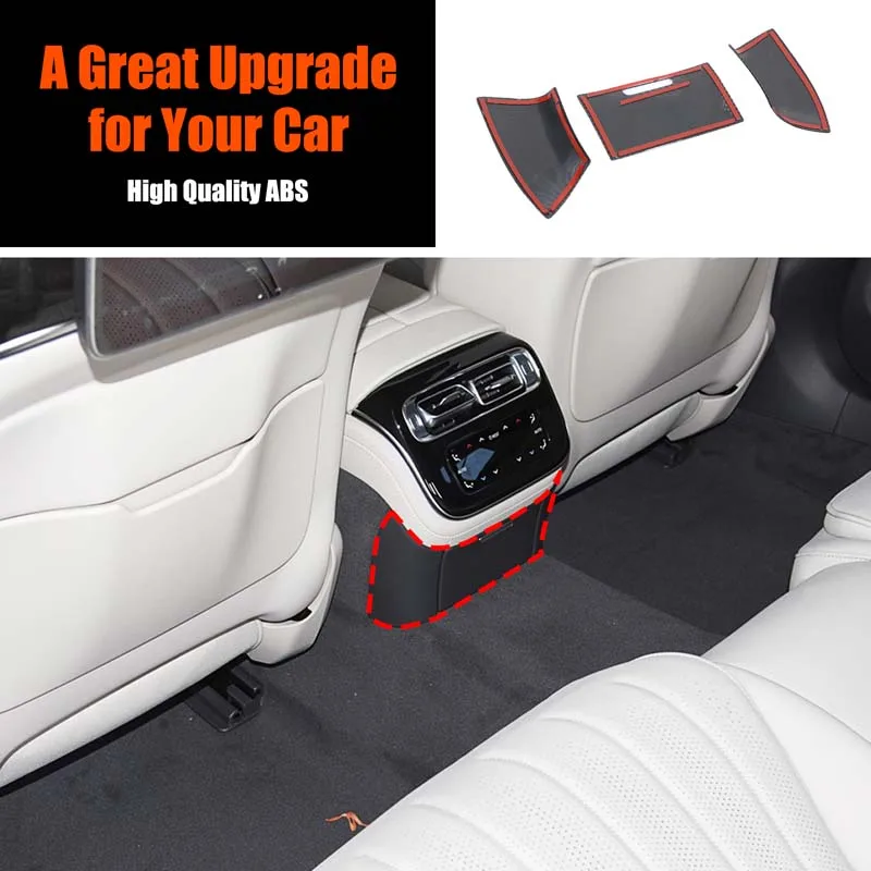 

3piece set ABS carbon fiber For Mercedes-Benz S-Class W223 2021-2024 car rear exhaust vent lower anti-kick cover Car accessories