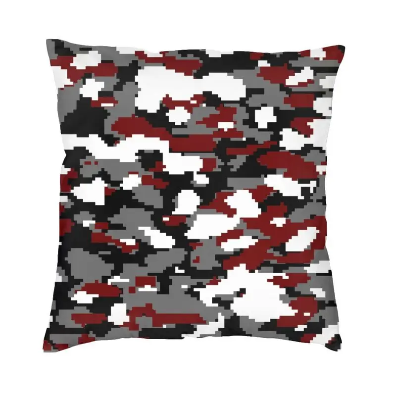 Vermilion Smoke Camo Pattern Pillow Case 40x40cm Home Decor Kawaii Digital Camouflage Chair Cushion Square Pillowcase