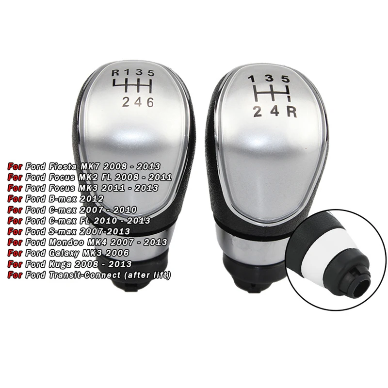 

5/6 Speed Manual Gear Shift Knob for Ford Focus MK2 MK3 MK7- Modified Shifter Handle, Durable Car Transmission Lever Accessories