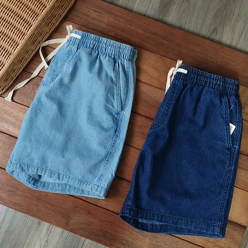 Summer Men's Fashion Retro Versatile Denim Shorts