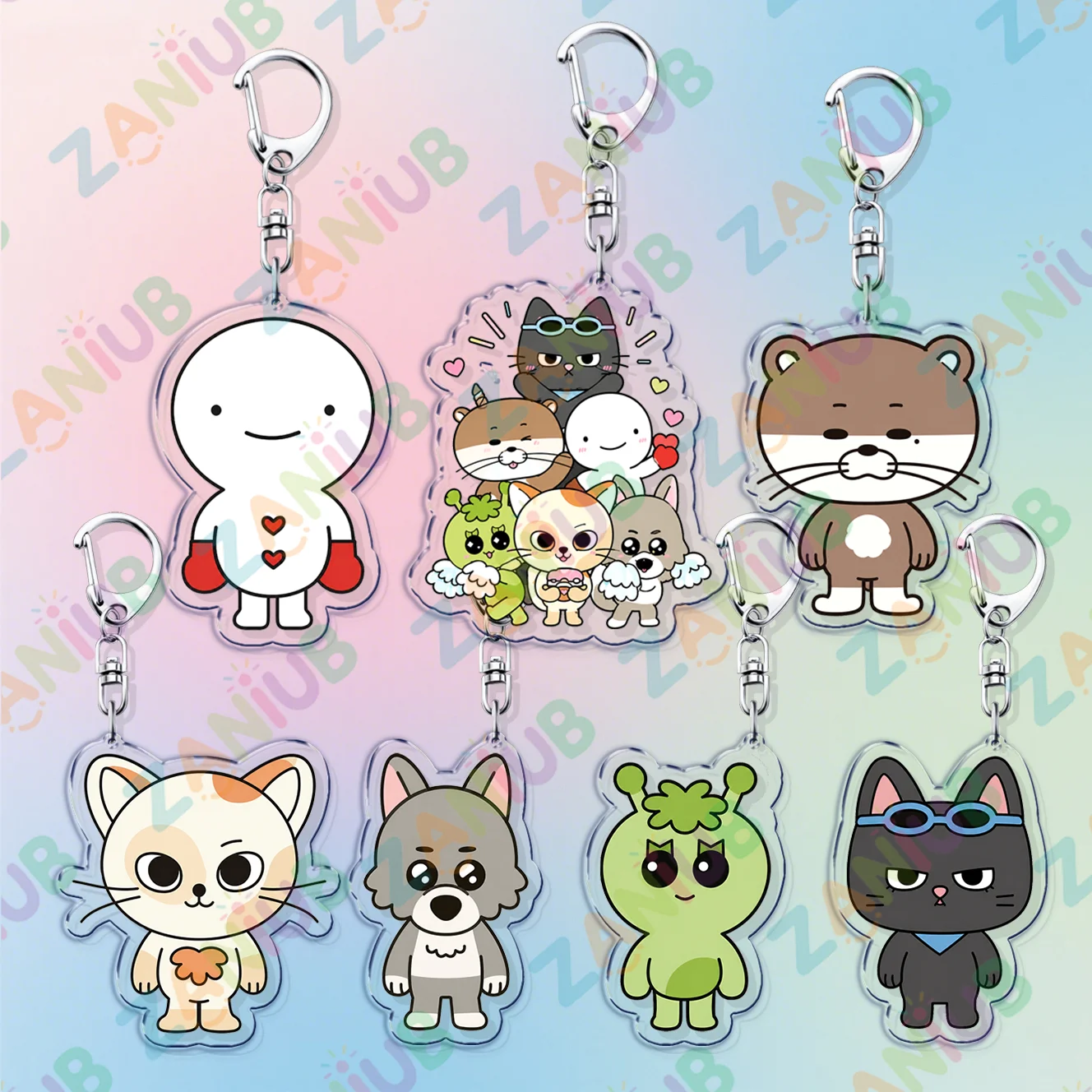 Popular Idol Group Kpop Cute Keychain Bag Accessories Charms Game Inspired  Anime Cartoon Chibi Key Ring Fans Friends Gift