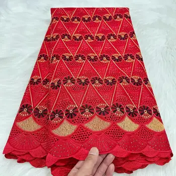 最新棕色鏤空棉質瑞士薄紗蕾絲布料 2025 高品質奧地利刺繡非洲蕾絲布料,適用於派對禮服 PYC2503 6 最佳銷售 棕色蕾絲布料 - №6