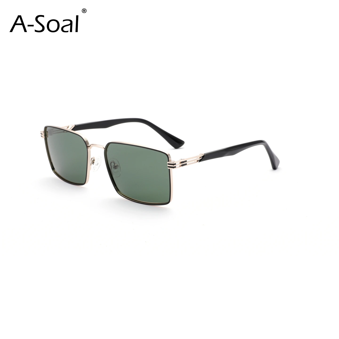 

A-Soal 4110 Fashion Unisex Sunglasses Two-tone Metal Frame Polarized Design Outdoor Sports Sun Protection Eyewear