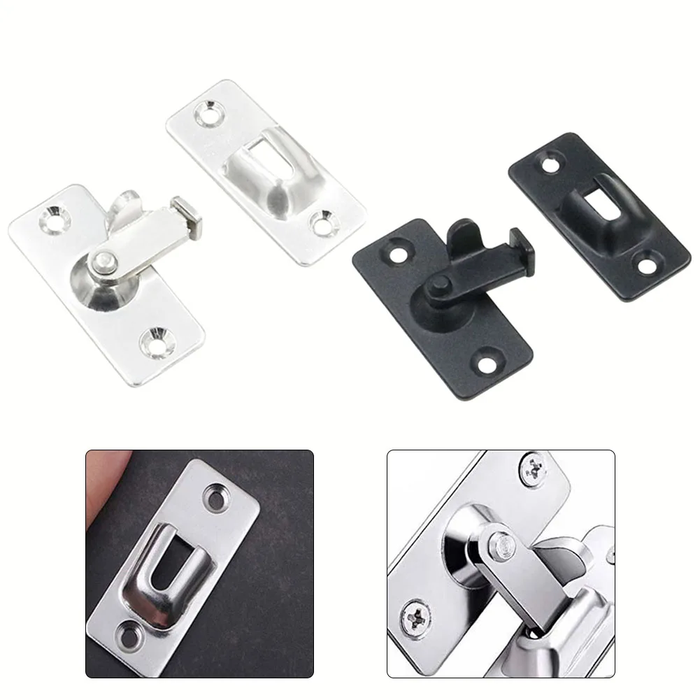 1pc Door Lock With 4Screw 90 Degree Barn Door Latch Bolt Hook Latch Drawers Cabinet Locks Right-Angle Sliding Gate Lock Hardware