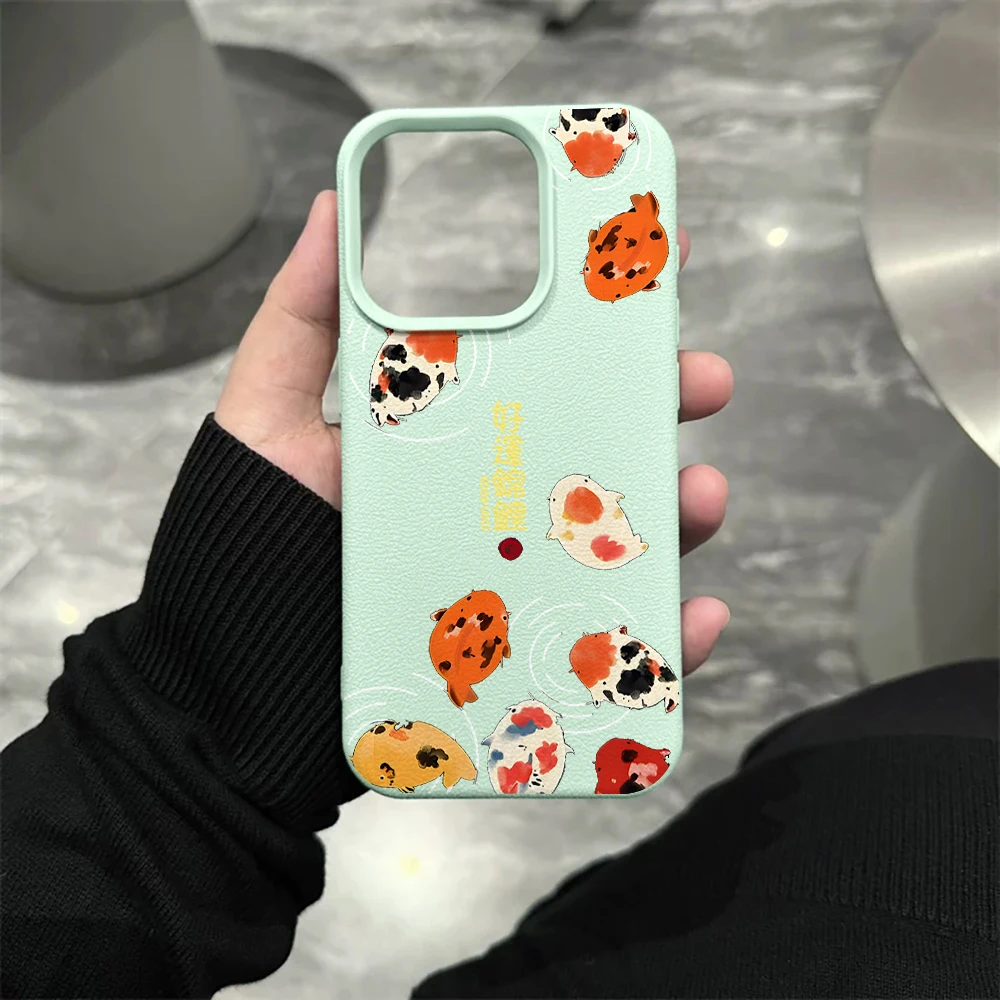 Lucky Koi Handyhülle für iPhone 17 16 15 14 13 12 Pro Max 16 15 14 Plus 17 16 15 14 13 12 11 Pro 17Air XR Silikon Matte Hülle – Detail 10