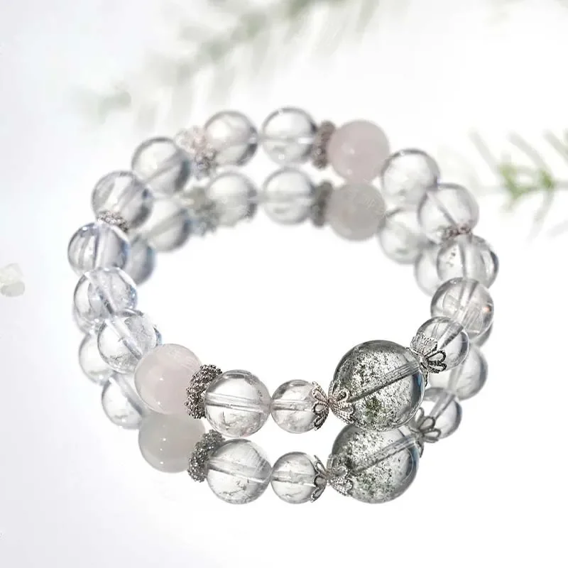 [Wanmuchun] Brazilian Green Ghost Bracelet Lucky Crystal Ghost God of Wealth Bracelet White Asai Snowflake Ghost