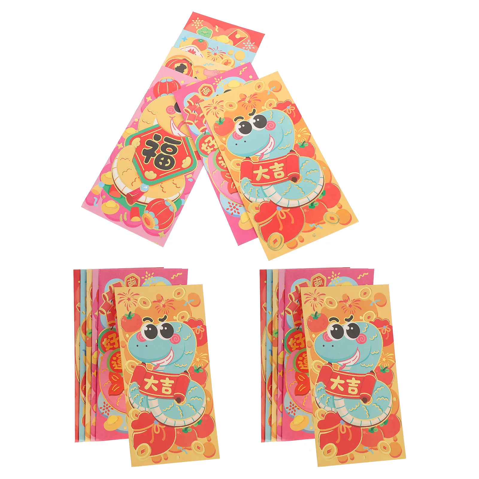 

18pcs Red Envelope Bags Iridescent Paper Hongbao Chinese New Year Birthday Wedding Money Holder Envelopes