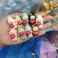 New Labubu Key chain Model Toy Desktop Decoration Action Figure Car Decor Dolls Children for Gift