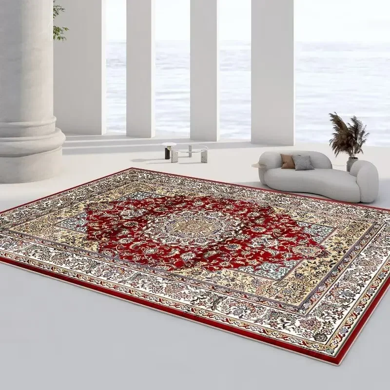 

Classic National Luxury Carpets Living Persian Red Blue Home Decor Rugs Bedroom Skin-friendly Comfortable Tea Table Mat Washable