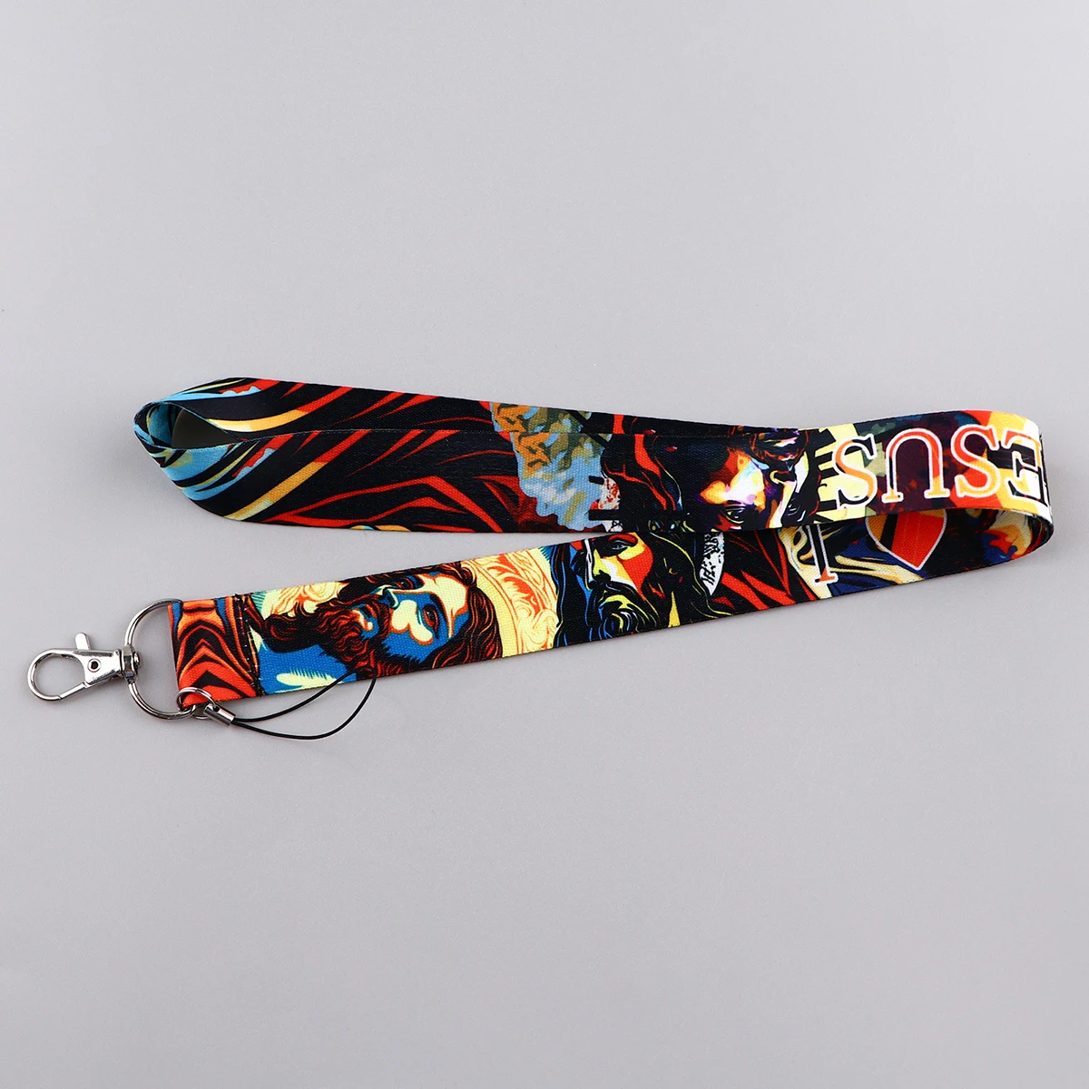 Jesus-ネックストラップ付きカードホルダー,キー,IDカード,携帯電話ストラップ,バッジホルダー,DIYハンギングロープ,ネックストラップ用アクセサリー