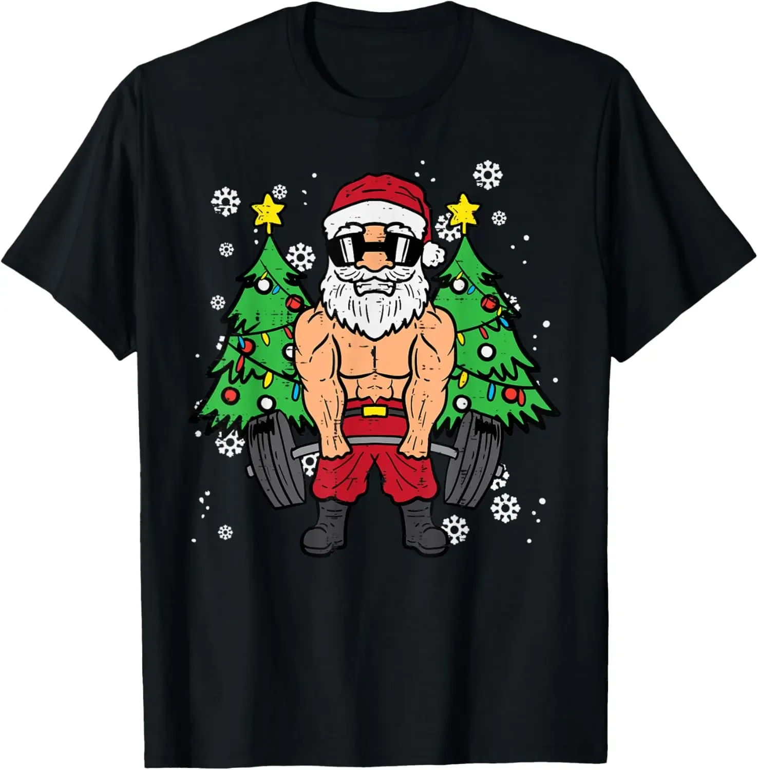 

Christmas Santa Deadlift Xmas Weightlift Gym Print Women T-Shirt Fashion Short Sleeve Design Printed T-shirt Tops Fit Clothing