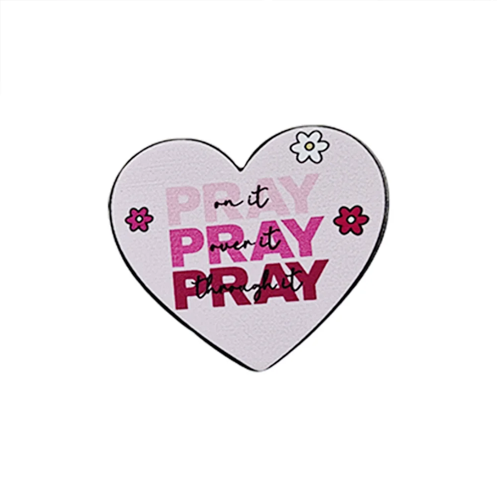 Pink Gradient Heart Enamel Pin Christian Pray Heart Quote Brooch Pink  Religious Faith Metal Badge Aesthetic Faith Lapel Pin