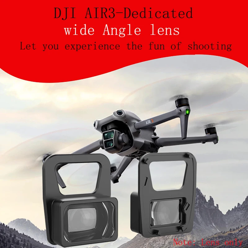 For DJI AIR 3 Drone Camera Lens Filter 110° External Wide-angle Lens Shooting Range Increased Flight Photography Accessories