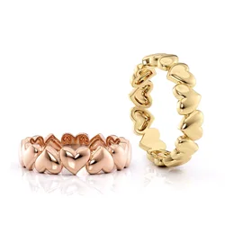 Foydjew 2024 New Trend Heart Design Ring Fashion Simple Eternal of Heart Wedding Engagement Rose Gold Color/Gold Color Ring