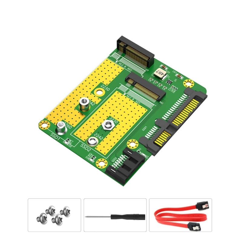 

2x Key NGFF SSD to Sata3.0 2.5" Adapters NGFF SSD Converters Card for Laptops Card up to 6Gdps