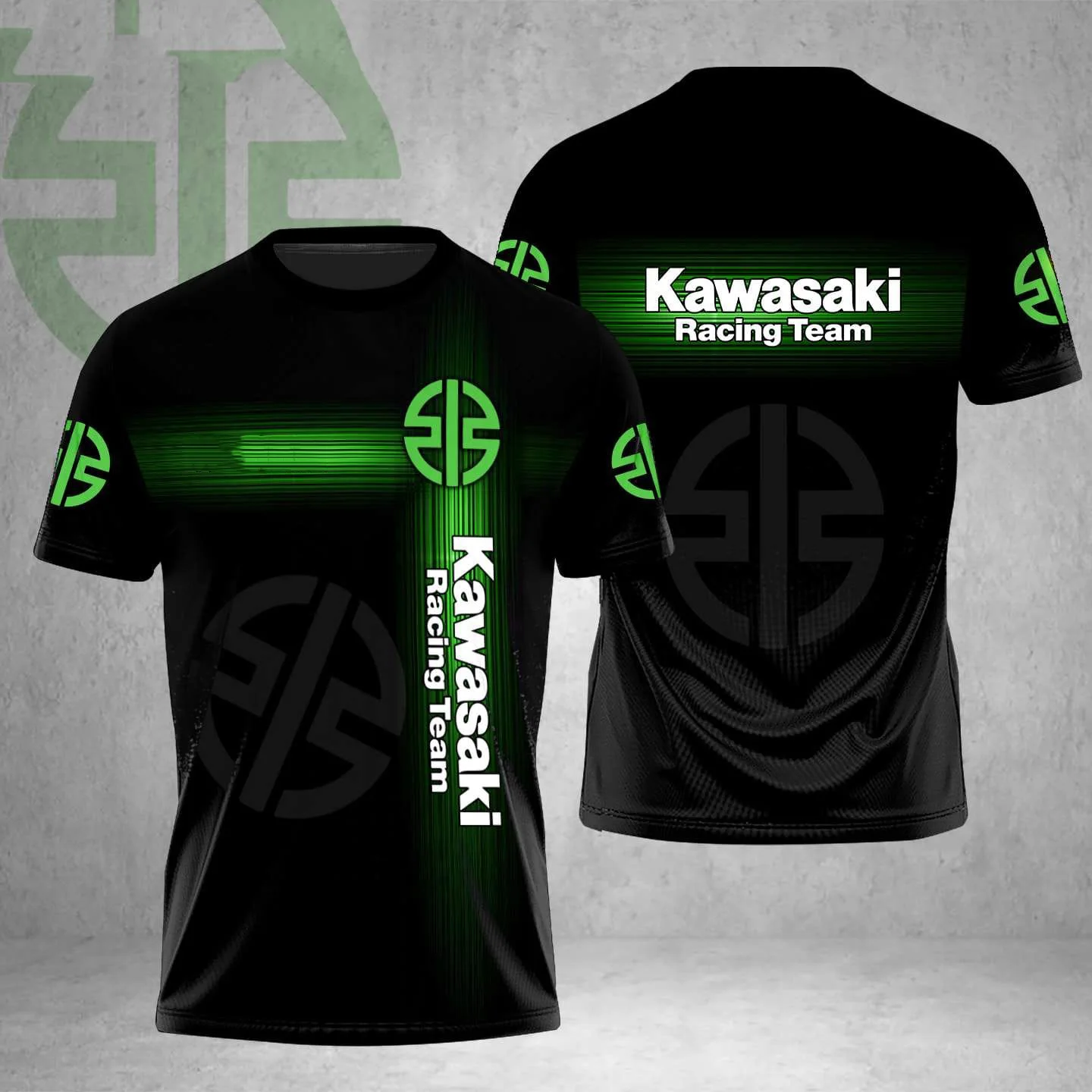 2024 Summer New Men T Shirts Motorcycle Kawasaki Logo 3D Print Casual Short Sleeve Breathable T-shirt image 3
