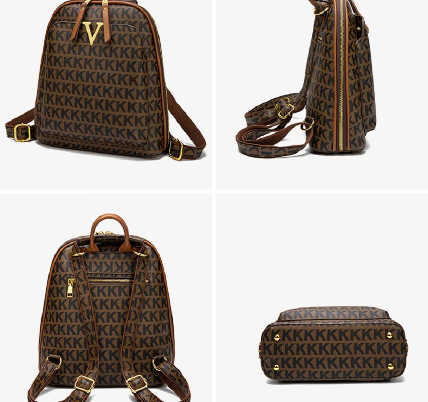 ホット販売新高品質レザートラベルバックパック女性のファッション高級デザイナー大容量ショルダーバッグトートスクールバッグ