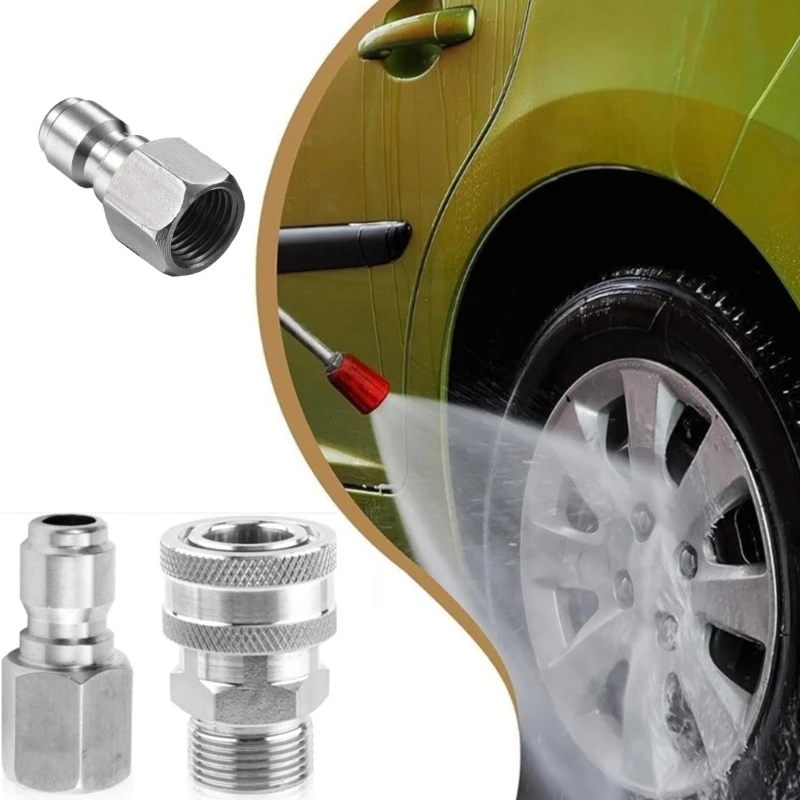 Stainless Steel Quick Connect Pressure Washer Adapter for Garden Car NPT Water Guns Hose Connector Outdoor Watering Equipment