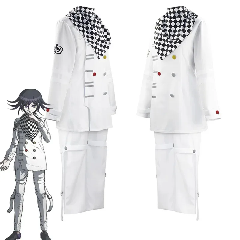Аниме Danganronpa V3 Kokichi Oma, карнавальный костюм, униформа президента, шарф, полный комплект, карнавальное платье на Хэллоуин, костюмы для мальчиков; 8