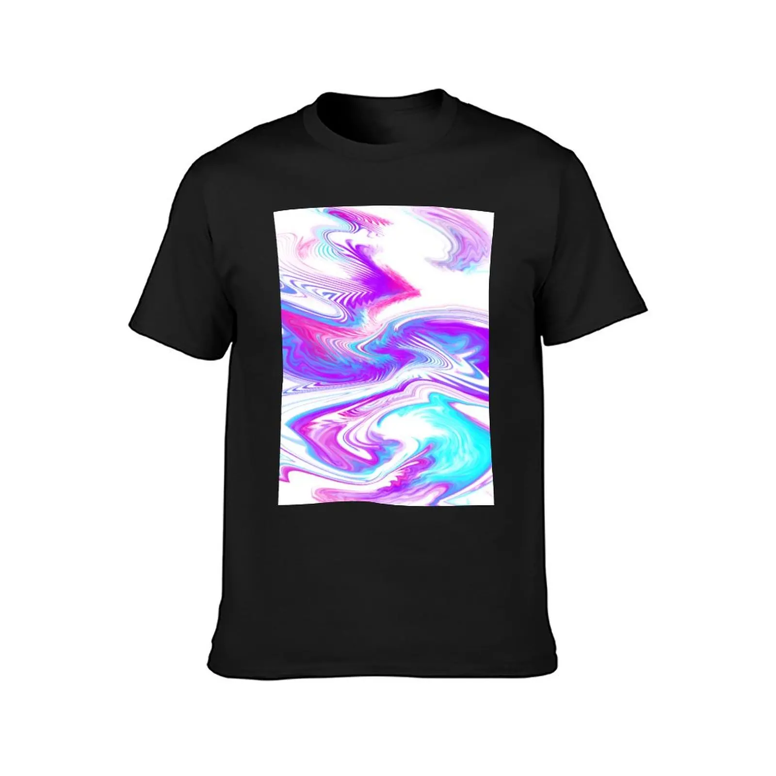 Purple waves fluid painting T-Shirt heavyweights aesthetic clothes mens t shirts pack