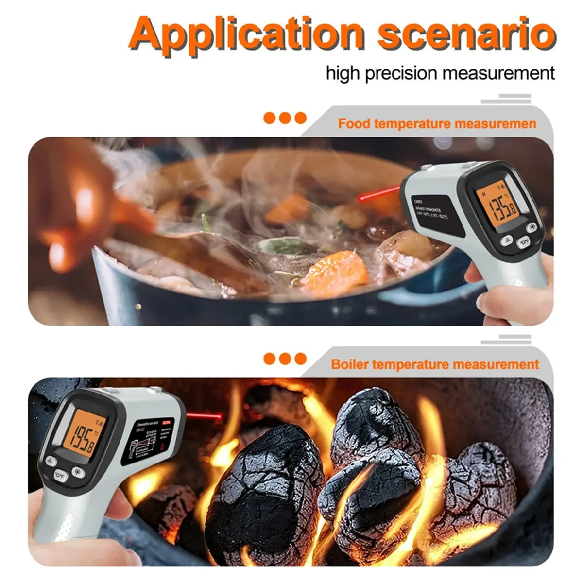 Multi-use Gear Infrared Non-Contact Thermometer Handheld Industrial High- Electronic Thermometer
