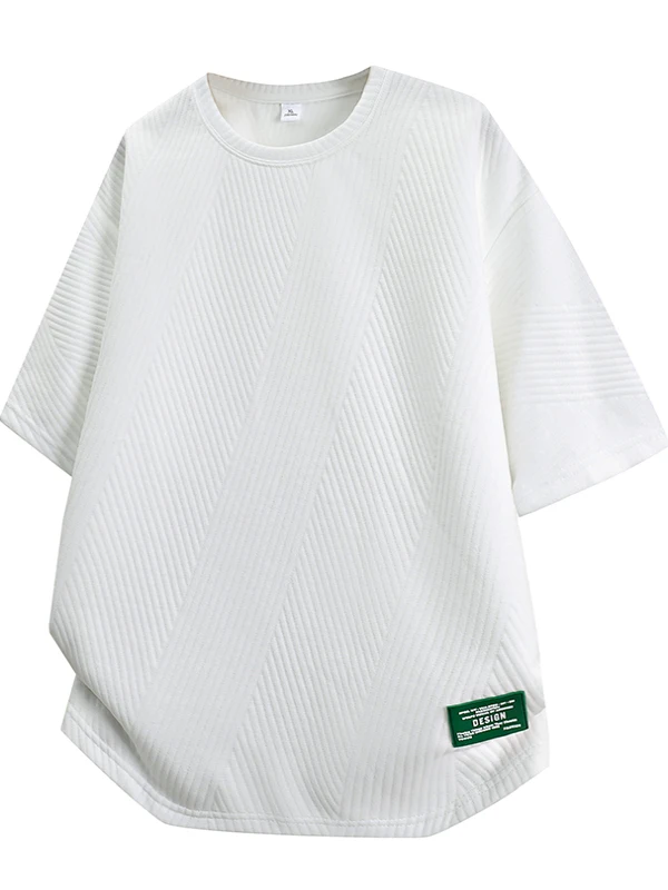 

Summer Men's ort Sve T-irt Casual f Sve Student American Wer id Sle Breathable Polyester Fiber round Ne