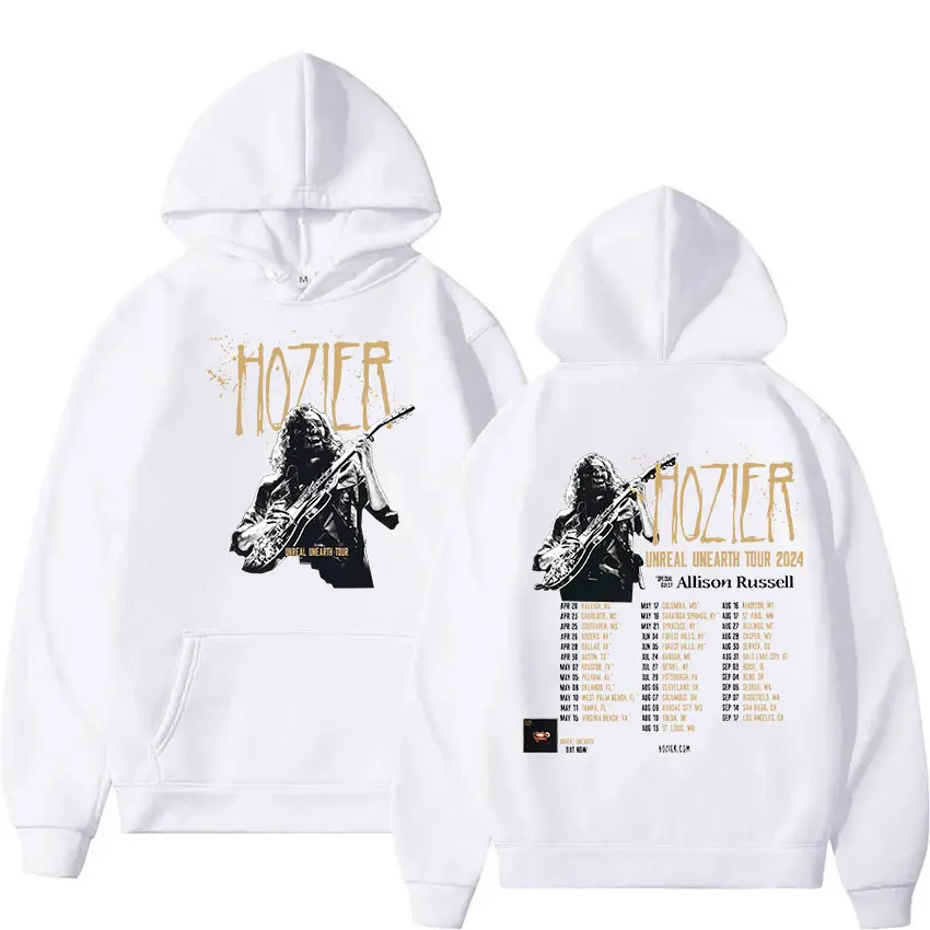 Singer Hozier Unreal Unearth Tour 2024 New Hoodie Men Women Vintage Long Sleeve Fashion Oversized Sweatshirt Hip Hop Streetwear