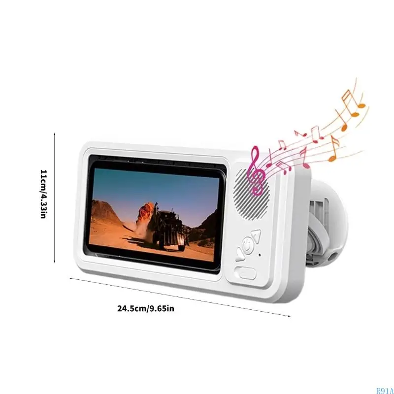 R91A Bathroom Wireless Speaker Phone Holder Stand Case 360°Audios SplashProof Design